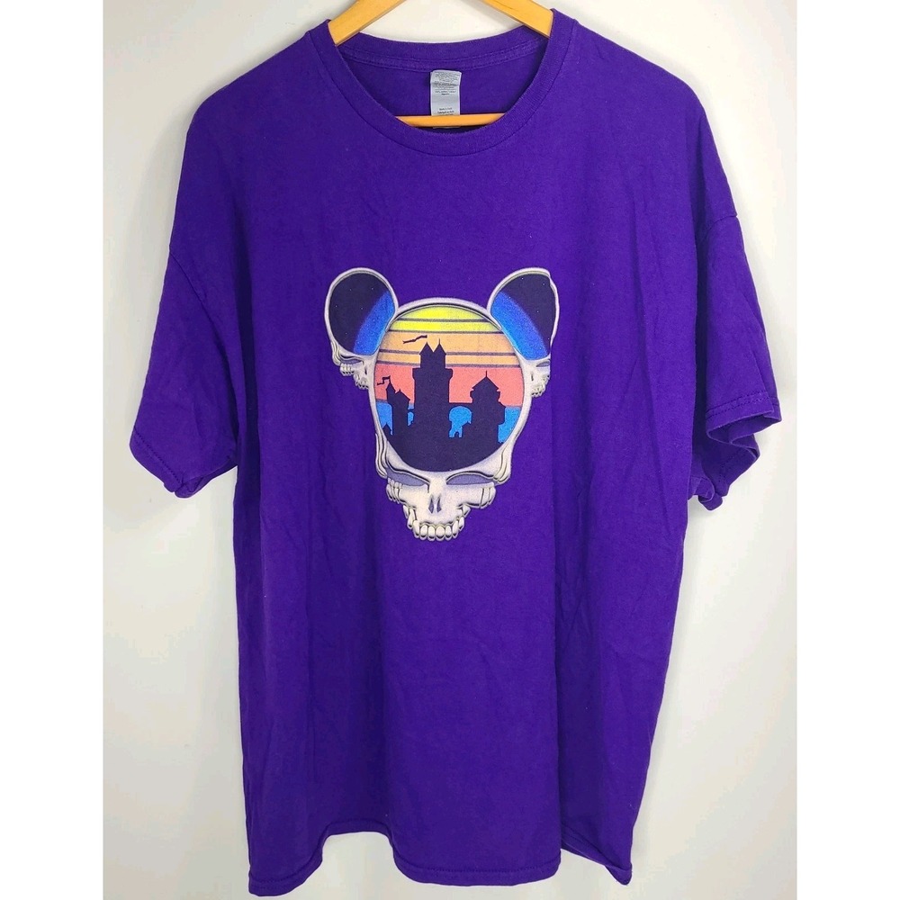 Vtg Style Purple "FULL DEAD" Graphic Tee Size 2XL – Skull + Castle